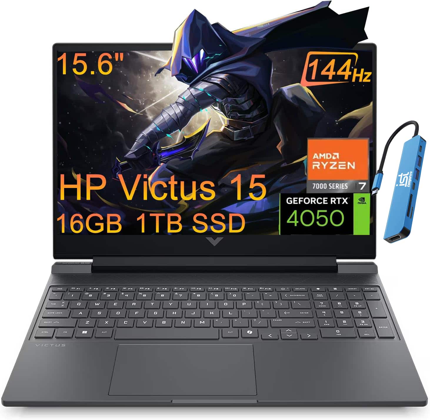HP - Victus 15 15.6" 144Hz Gaming Laptop 1920×1080(FHD) - AMD Ryzen 7 with 16GB Memory -NVIDIA GeForce RTX 4050 - 1TB SSD - Silver