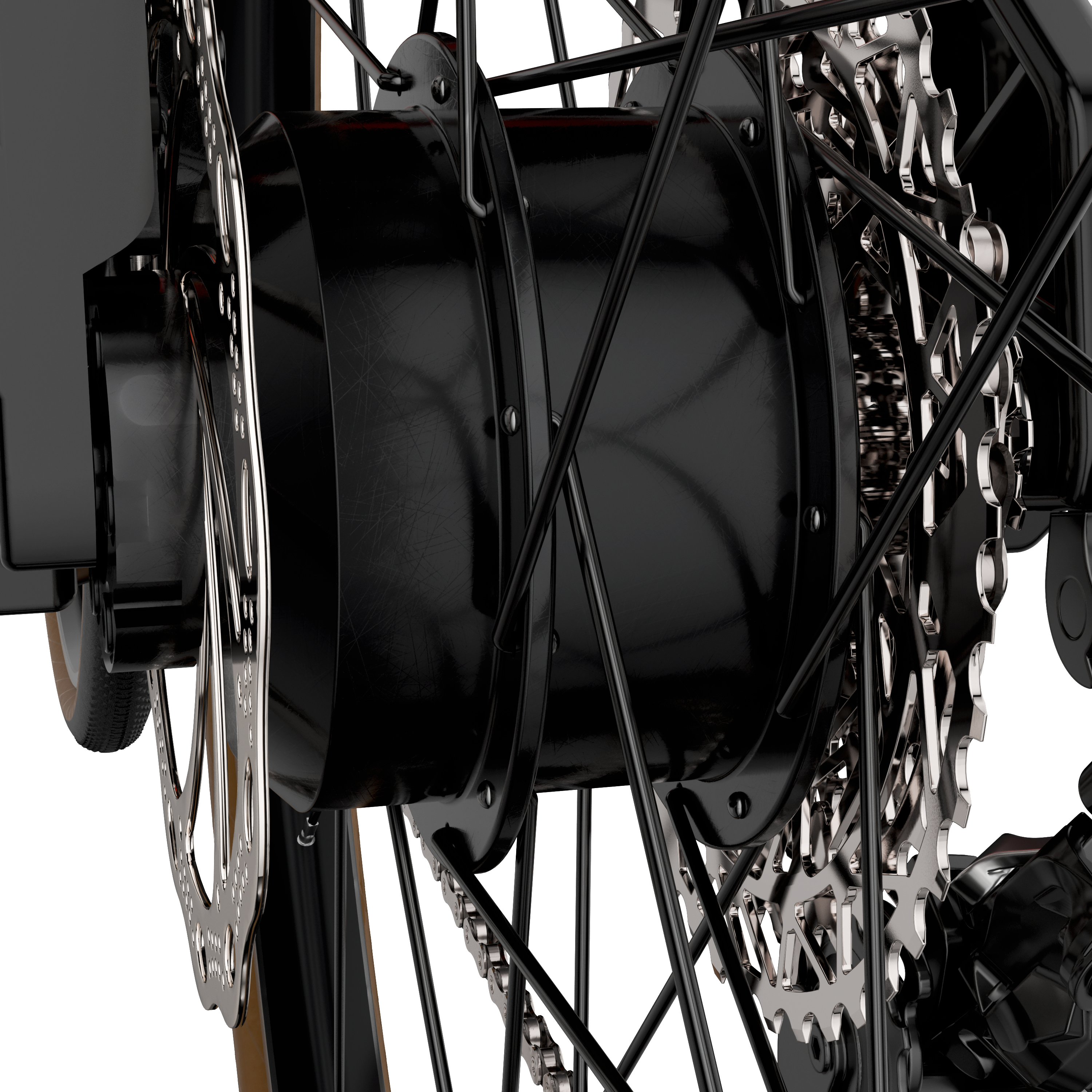 Alt View 2. Vanpowers - UrbanCross-Ultra Lightweight 350W Hub-Motor Gravel E-Bike M size - Lava Red and Coke Black.