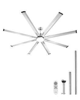 VEVOR - 84 In Ceiling Fan with Light, 6-Speed Remote Control, Dimmable 3-Color Temperature, Reversible DC Motor - Silver