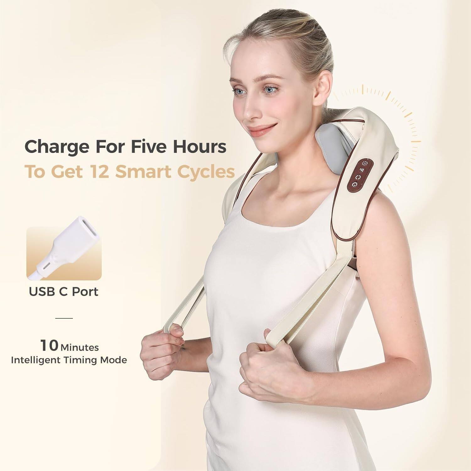 Charge For Five Hours  
To Get 12 Smart Cycles  

USB C Port  

10 Minutes  
Intelligent Timing Mode