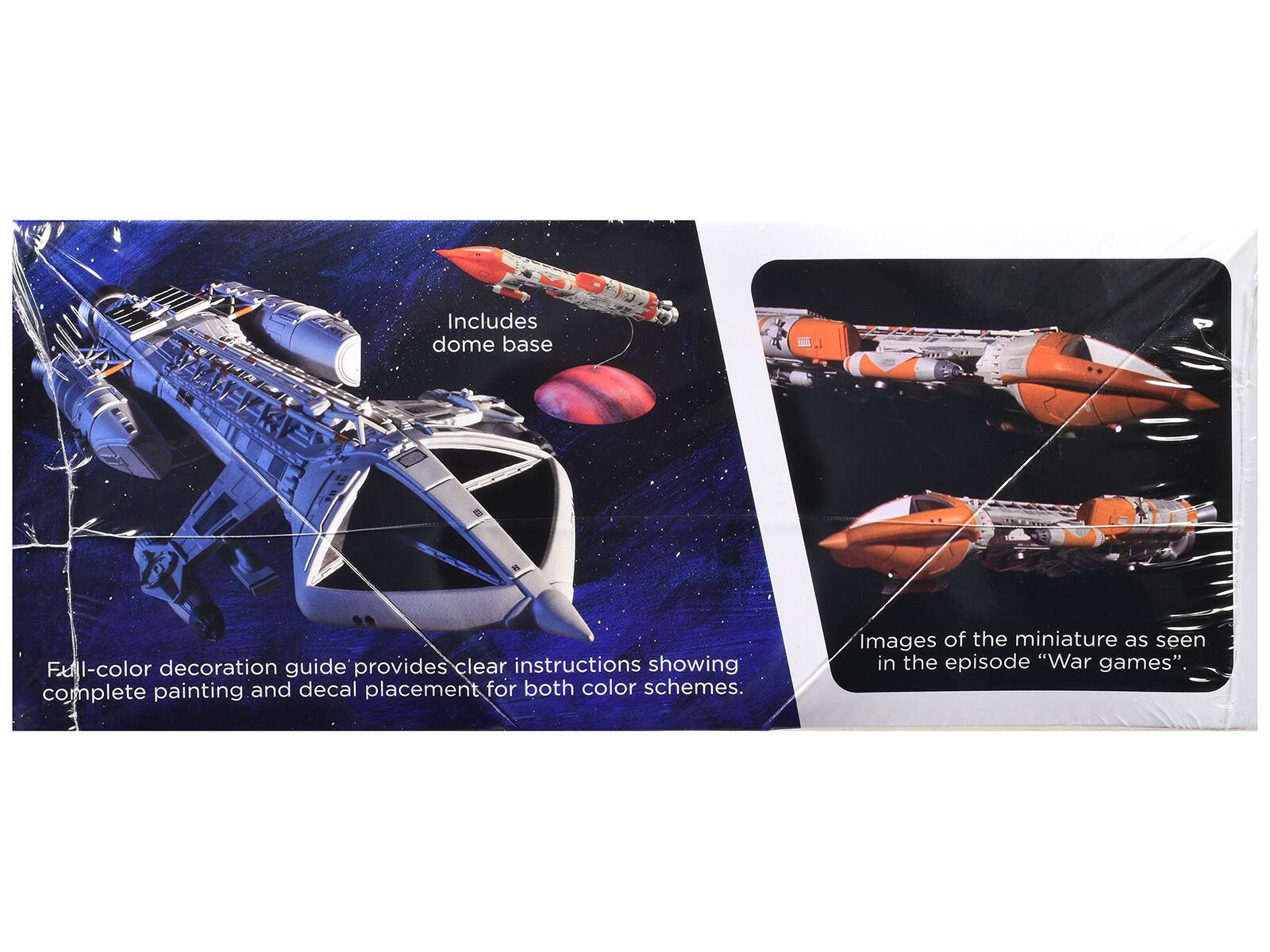 Includes dome base

Full-color decoration guide provides clear instructions showing complete painting and decal placement for both color schemes.

Images of the miniature as seen in the episode "War games".