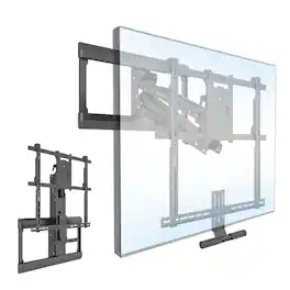 Mount-It! - Fireplace TV Wall Mount for 42"– 65" TVs, Pull Down & Tilt, Heavy Duty - Black