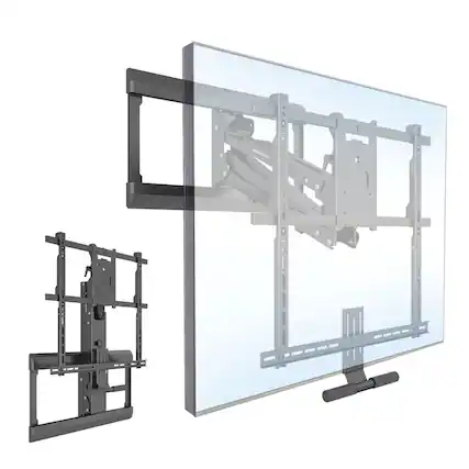 Front. Mount-It! - Fireplace TV Wall Mount for 42"– 65" TVs, Pull Down & Tilt, Heavy Duty, Black - Black.