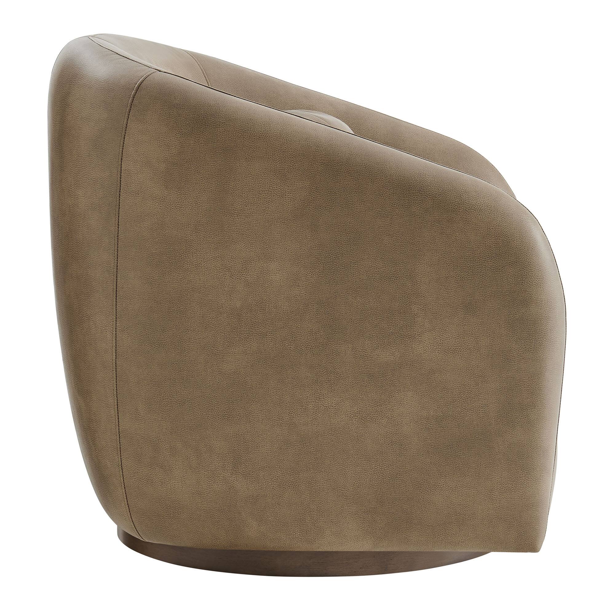 Alt View 2. Modway - Holland Swivel Vegan Leather Armchair by Modway - Mushroom.