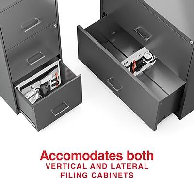 Accommodates both  
Vertical and Lateral  
Filing Cabinets