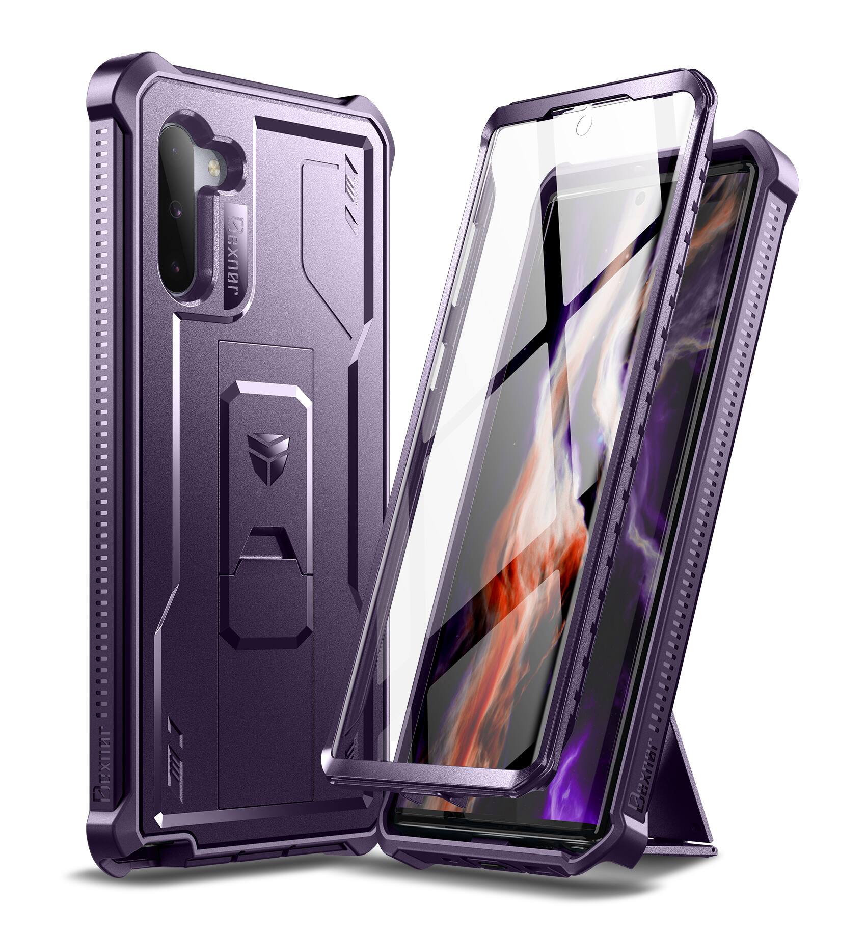 dexnor - Case for Samsung Galaxy Note 10 Built in Screen Protector and Kickstand Heavy Military Grade Protection Shockproof Cover - Phantom Purple price history on PriceWatchPro