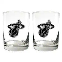 Great American Products - Miami Heat 15oz. Legacy Rocks Glass Set - Multicolor