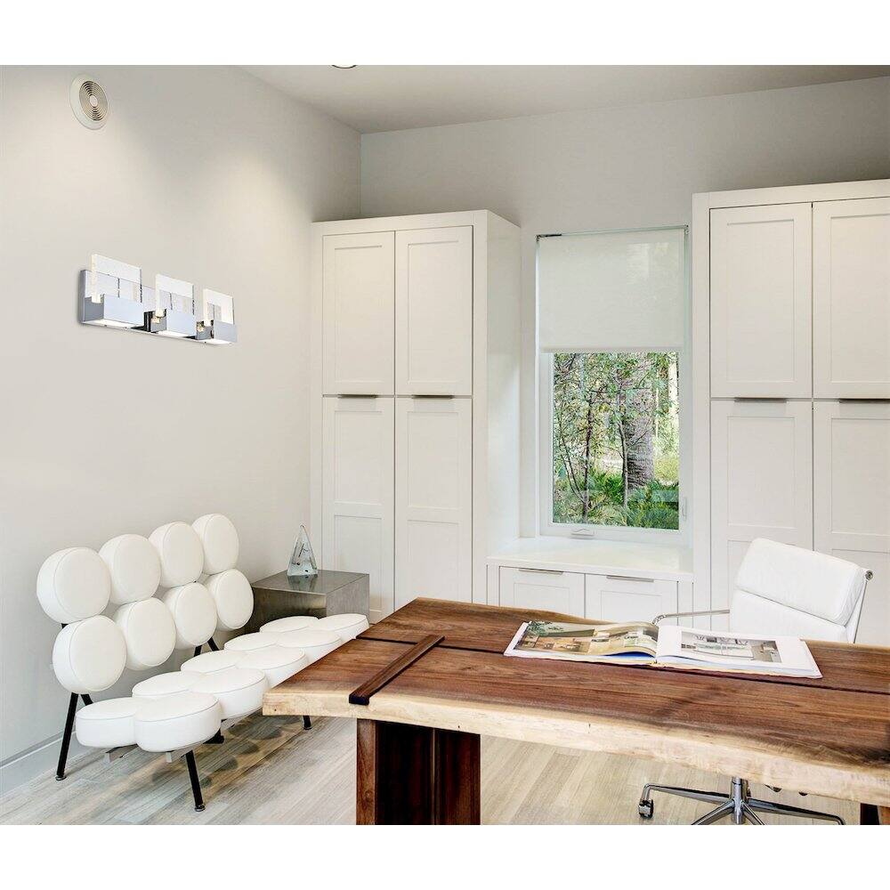 Alt View 8. Elegant Lighting - Pollux 3 Light Chrome Led Wall Sconce - Chrome.