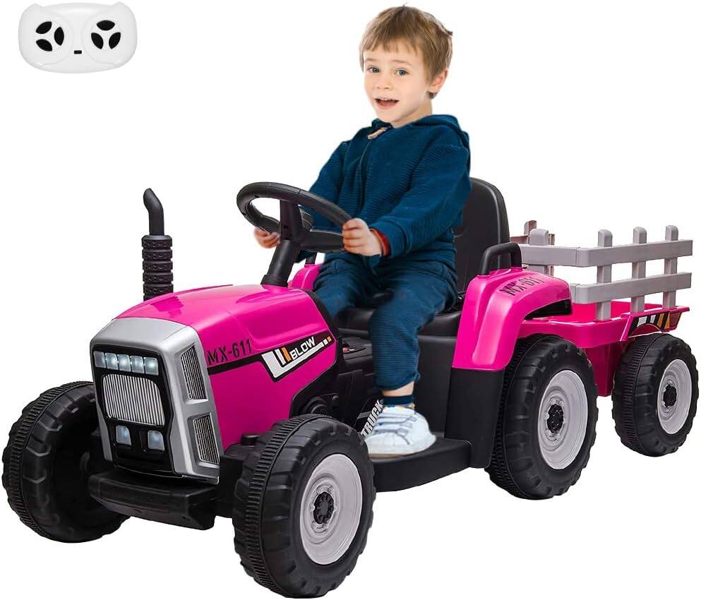 Homhougo - 12V Kids Ride On Car Truck, Electric Tractor with Trailer for Kids 3-6 Years, with Remote Control, 7-LED Headlights price history on PriceWatchPro