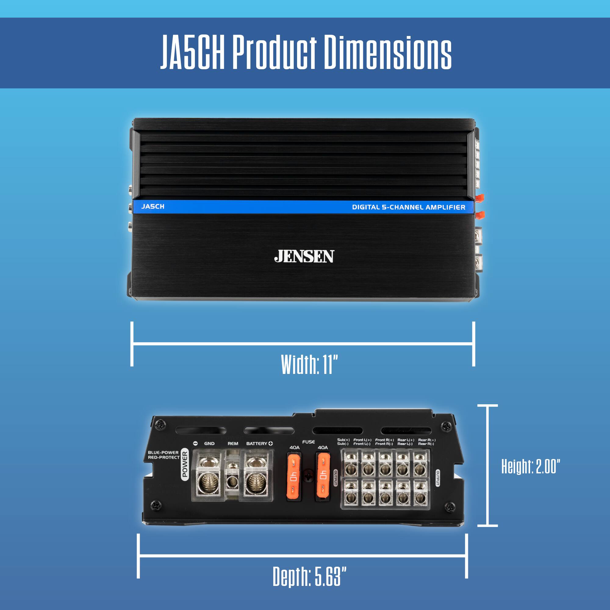 JASCH Product Dimensions

JASCH
DIGITAL 5-CHANNEL AMPLIFIER
JENSEN

Width: 11"
Height: 2.00"
Depth: 5.63"
