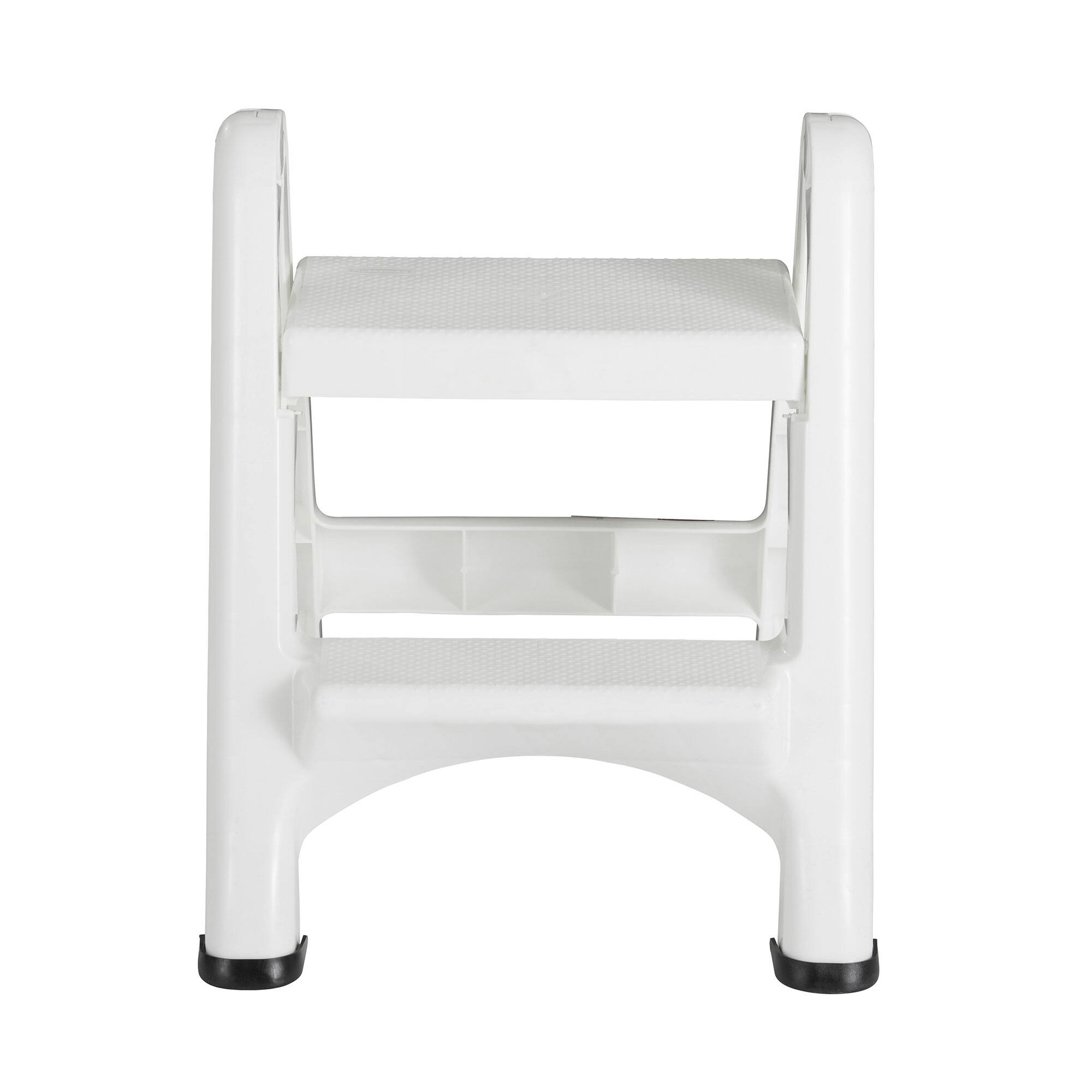 Alt View 1. RubberMaid - Rubbermaid EZ Two Step Durable Folding Plastic Ladder Step Stool, White - white.