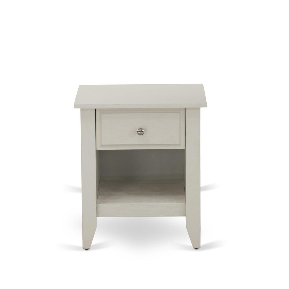 Back. East West Furniture - East West Furniture GA-0C-ET Small Night Stand with 1 Mid Century Modern Drawer, Stable and Sturdy Constructed - Wire - Wire Brushed Butter Cream.