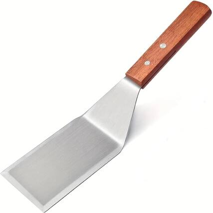 Front. Giantpower - Stainless Steel Heavy Duty Spatula Turner, 11.2inch - Wooden.