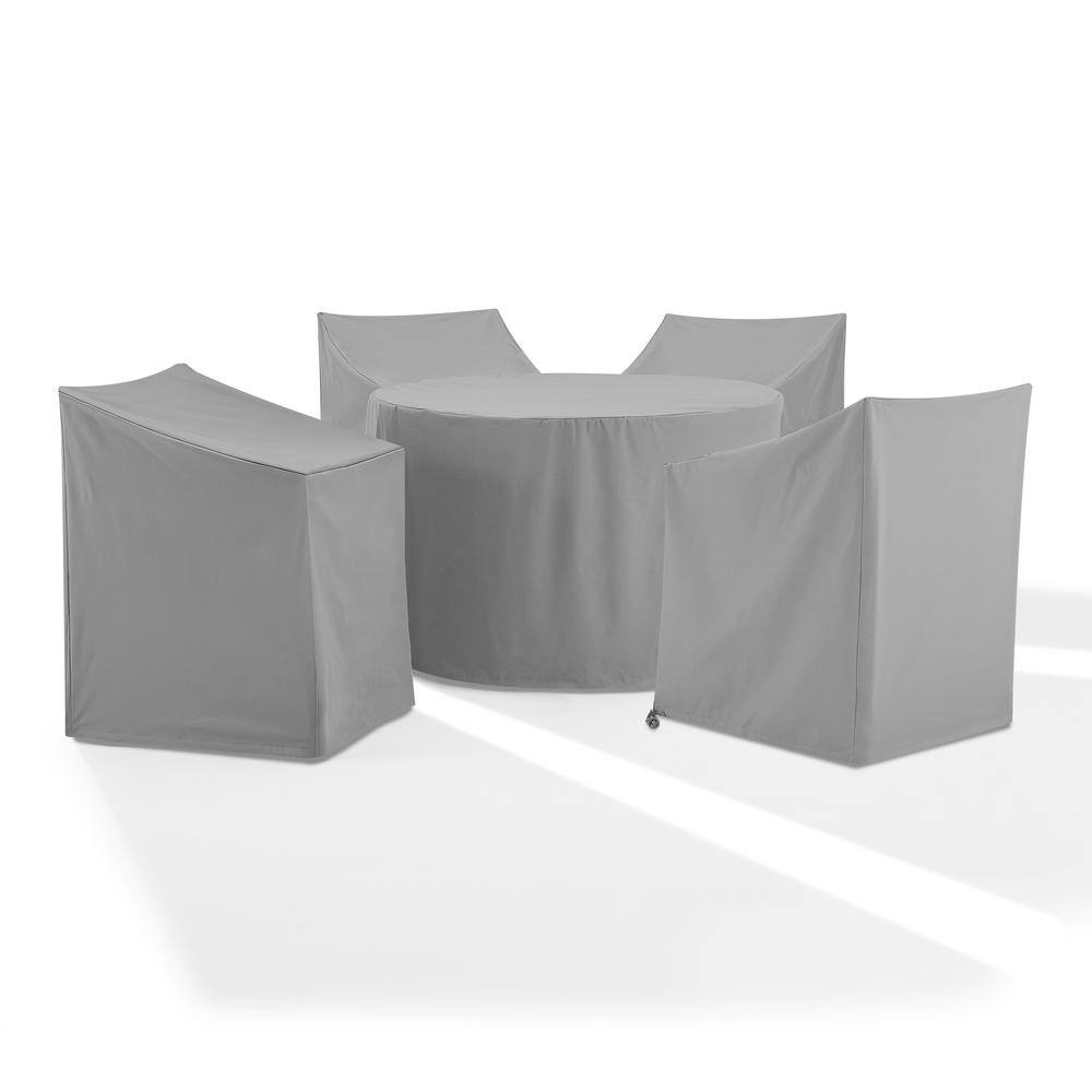 Alt View 2. Crosley Furniture - 5Pc Outdoor Dining Furniture Cover Set - Gray.