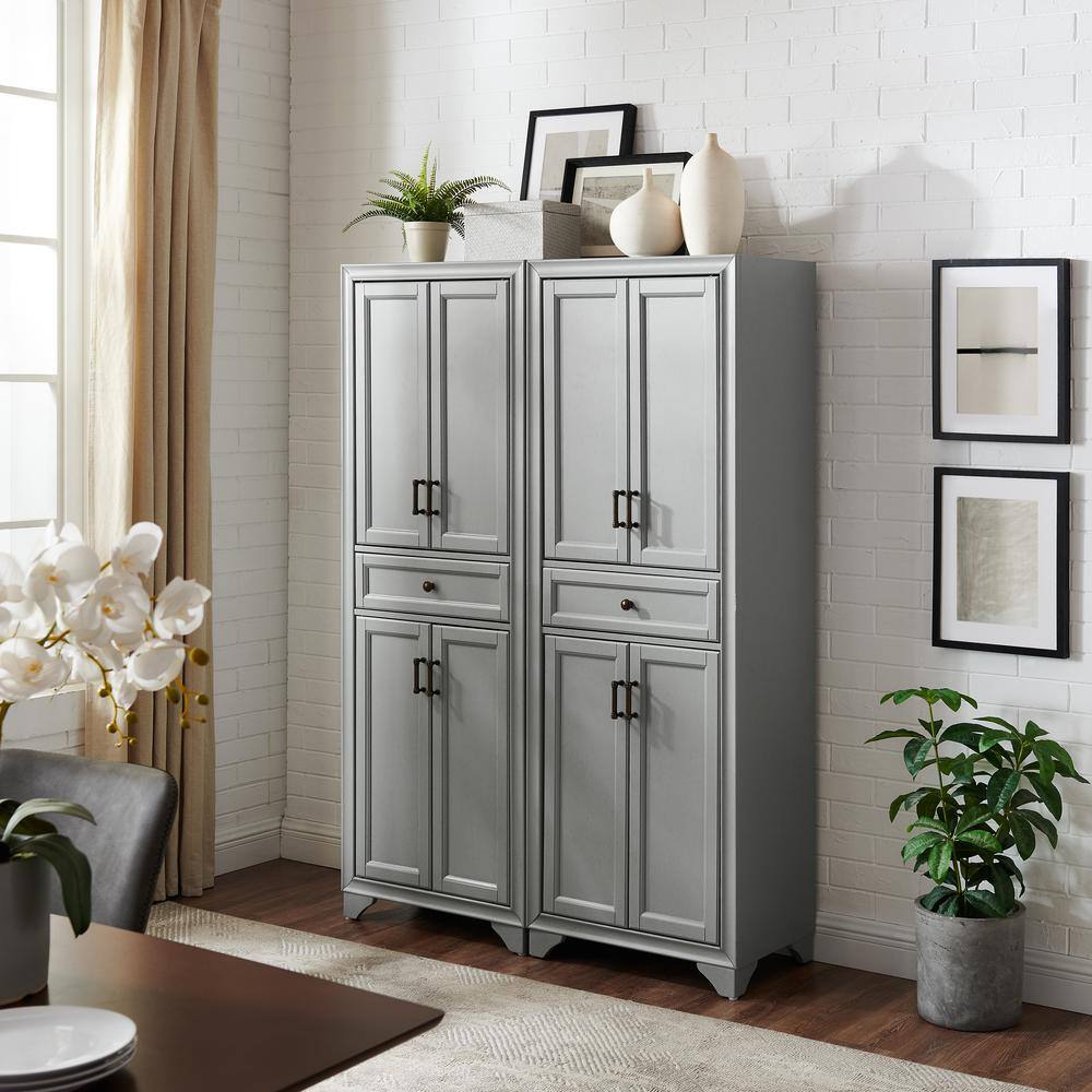 Alt View 7. Crosley Furniture - Tara 2-Piece Kitchen Storage Pantry Set - 2 Pantries - Distressed Gray.