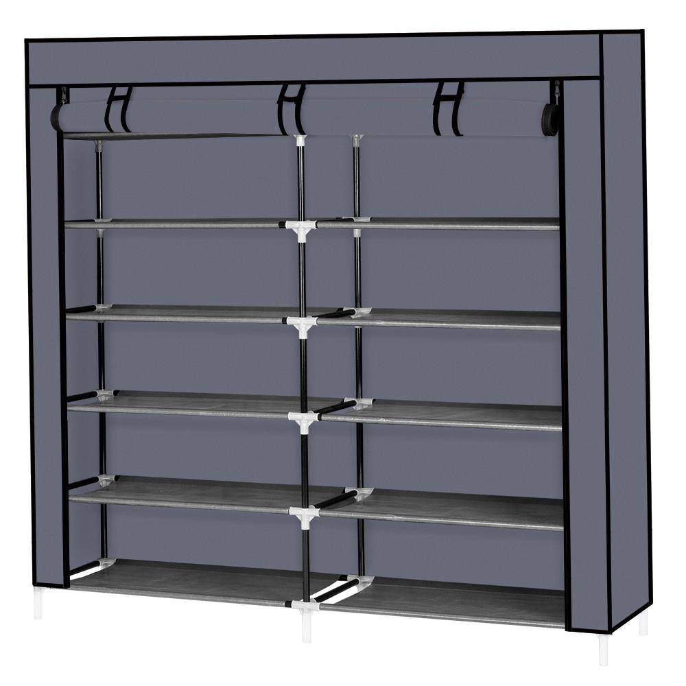 Front. Winado - 6 Tiers Portable Shoe Rack Closet Adjustable Shoe Storage Organizer Cabinet - gray.