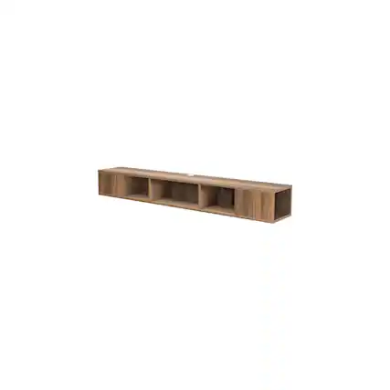 Front. Atelier Mobili - Modern Floating TV Stand 70 inch, Wall Mounted Entertainment Center - Brown.