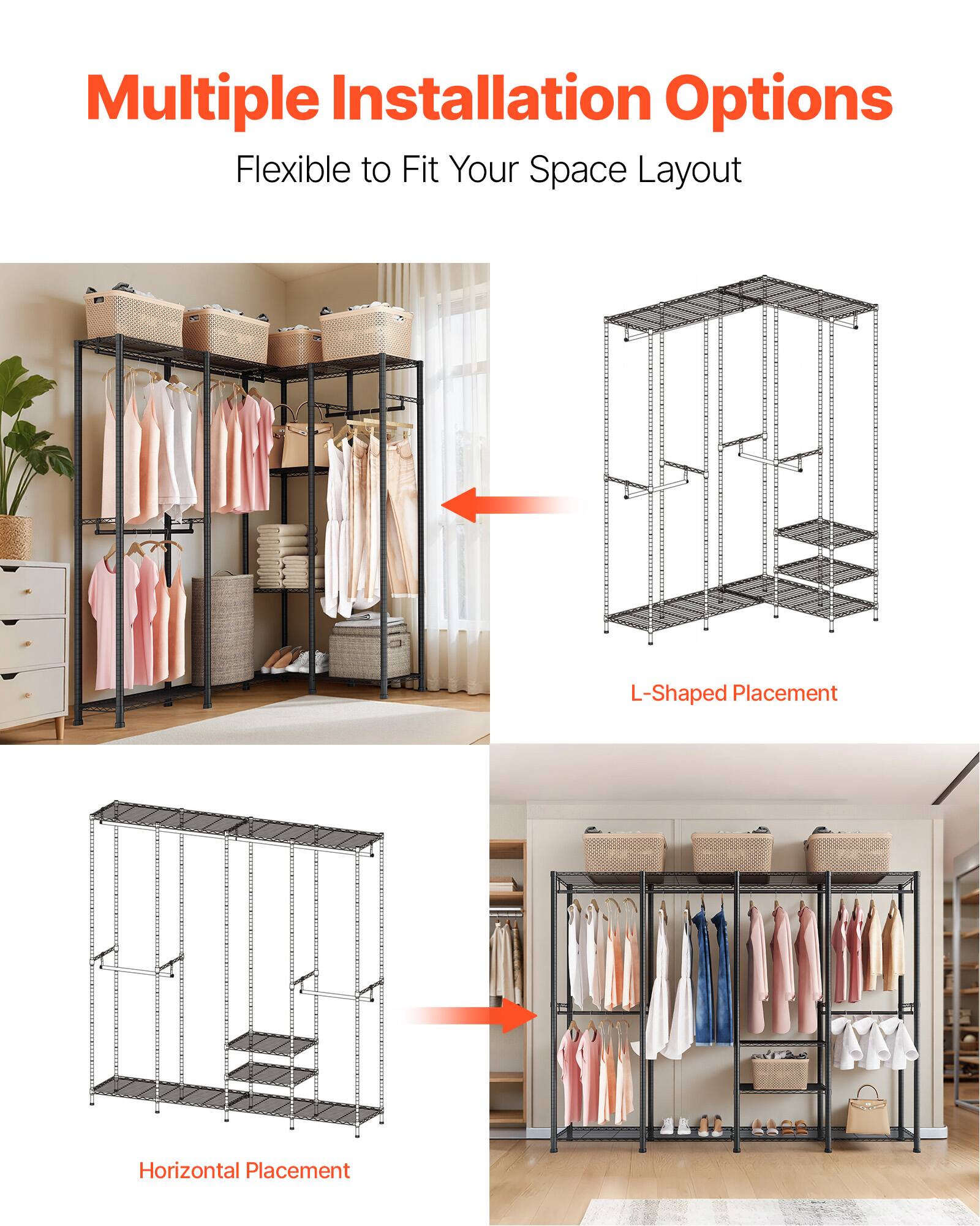 Multiple Installation Options  
Flexible to Fit Your Space Layout  

L-Shaped Placement  

Horizontal Placement