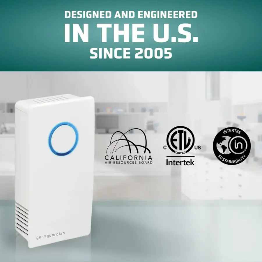 Designed and Engineered in the U.S. Since 2005 - ETL US Listed California Air Resources Board Intertek Intertek in KTLJIBAMIATEUE germguardian