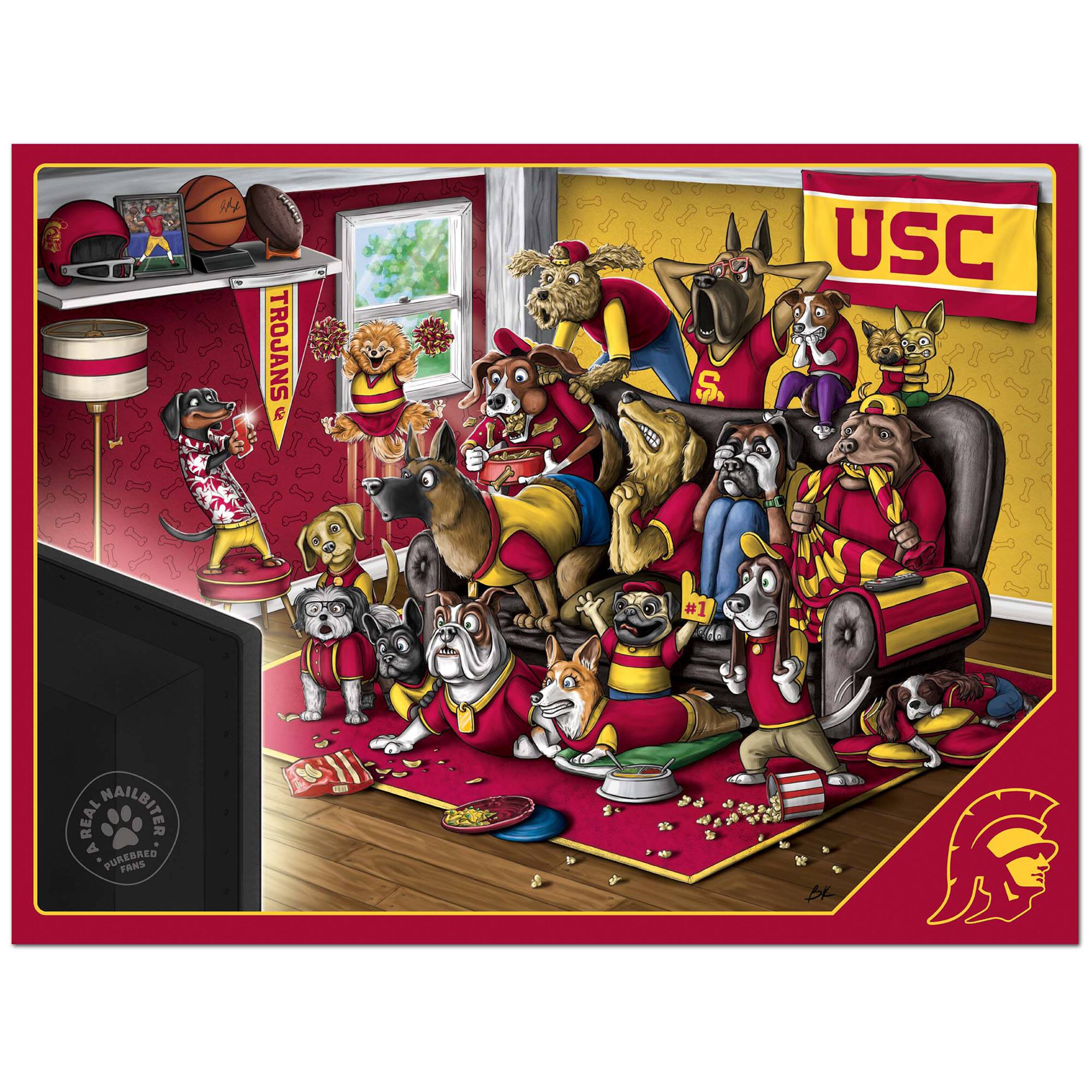 TROJANS #1  
REAL WAILBITER A PUREBRED FANS  

USC  

ARIAL NAILBITER  
PURGEES  
FANS