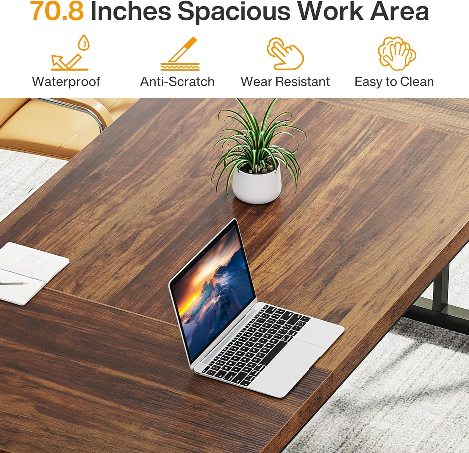 70.8 Inches Spacious Work Area
Waterproof Anti-Scratch Wear Resistant
Easy to Clean