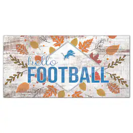 Fan Creations - Detroit Lions 6'' x 12'' Hello Football Wall Art - White