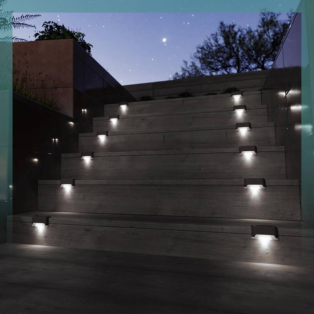 Angle. MOSZAR LLC - Led Solar Deck Lights, 16 Pack Waterproof for Outdoor - White.