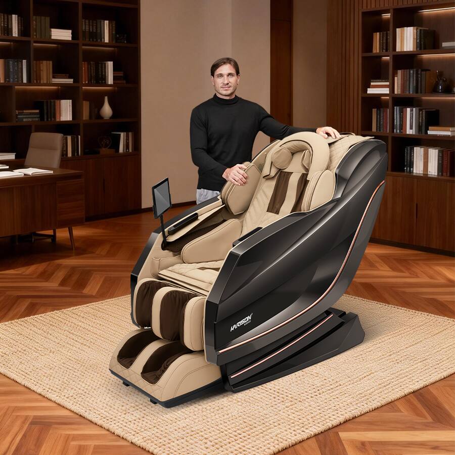 Alt View 5. HARISON - HR-711 3D Electric Massage Chair with 10.1" Touch Screen, Voice Control, Full-Body Airbags, 331 lb Capacity - Beige.