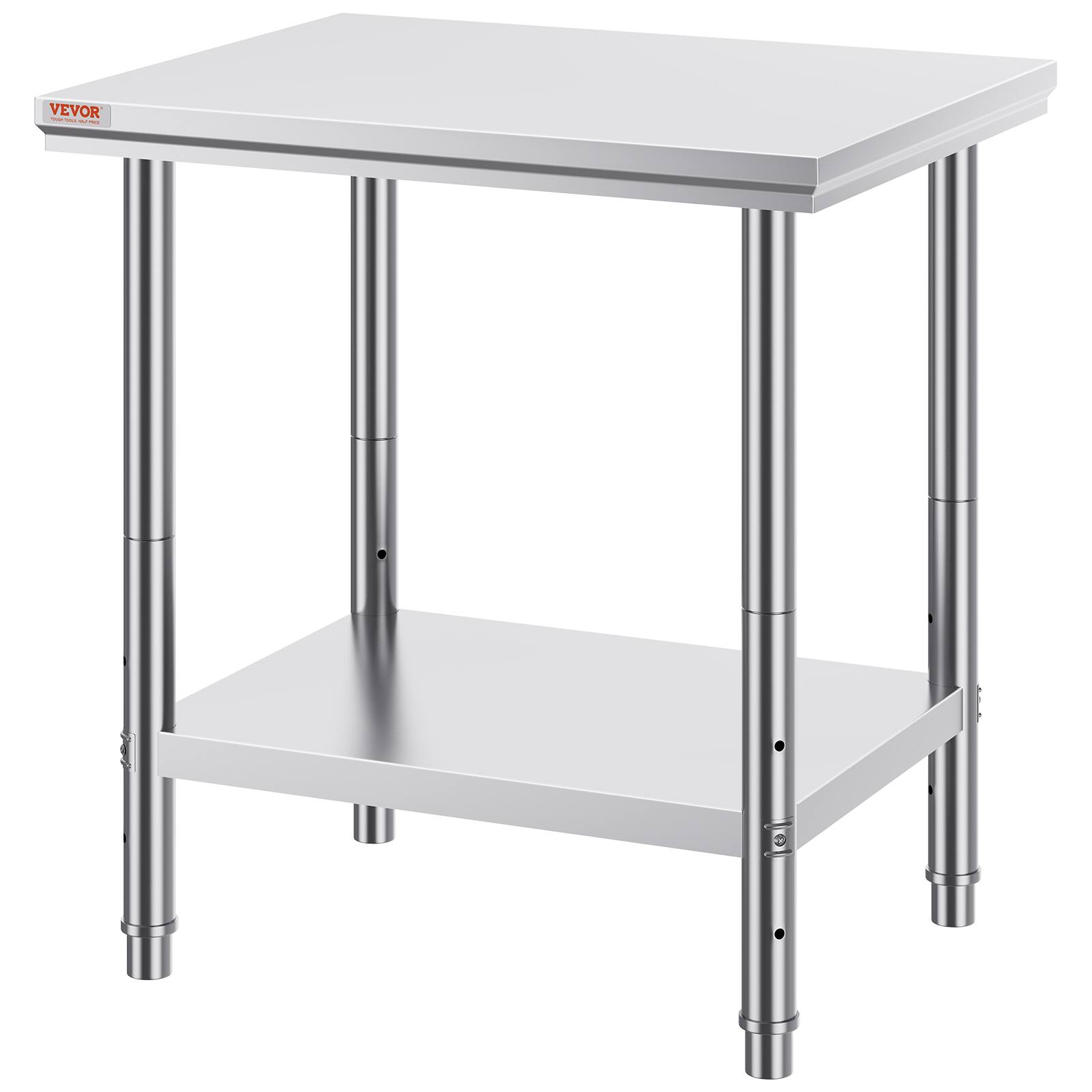 Alt View 5. VEVOR - Stainless Steel Prep Table, 24 x 30 x 31 Inch, 700 lbs Load Capacity, Heavy Duty Metal Worktable - Silver.