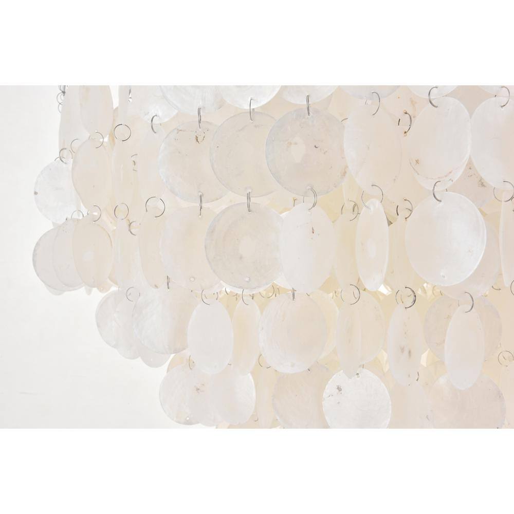 Alt View 1. Living District - Selene 6 light Chrome Pendant - Chrome And White.