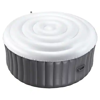 Front. VEVOR - Inflatable Hot Tub Cover, 5.4 Ft Round Hot Tub Cover Protector, Insulated Spa Covers for Inflatable Hottub - White.