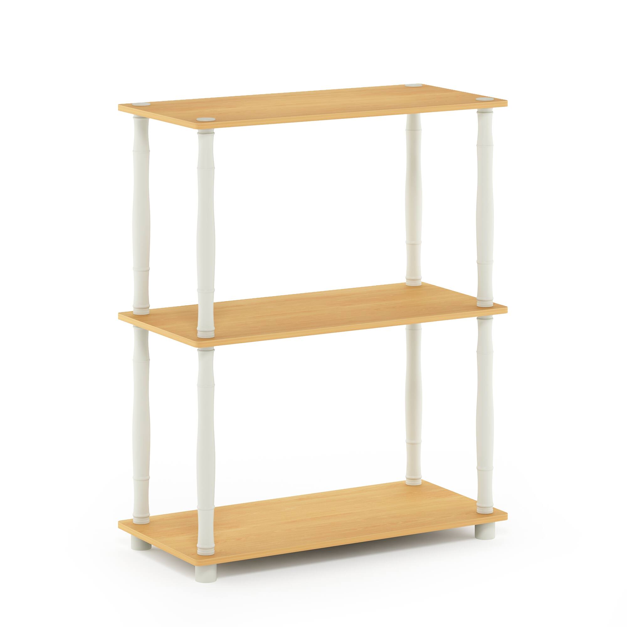 Alt View 7. HOMLUX - 3-Tier 29.5" Corner Shelf Open Shelves for Display for Living Room and Office Organization Beech & White - Beech & White.