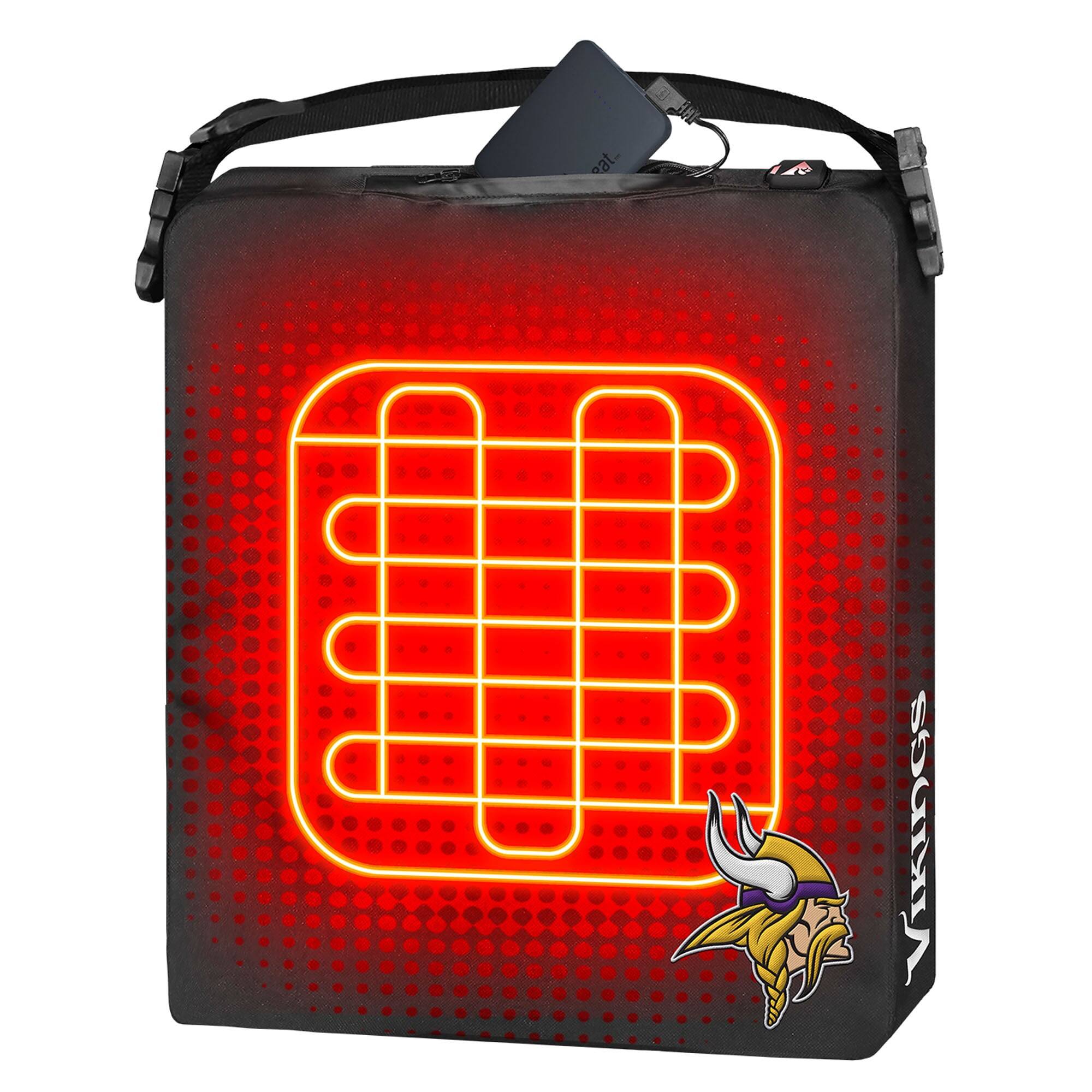 Alt View 1. ActionHeat - Black Minnesota Vikings 5V Battery Heated Seat Cushion - Black.