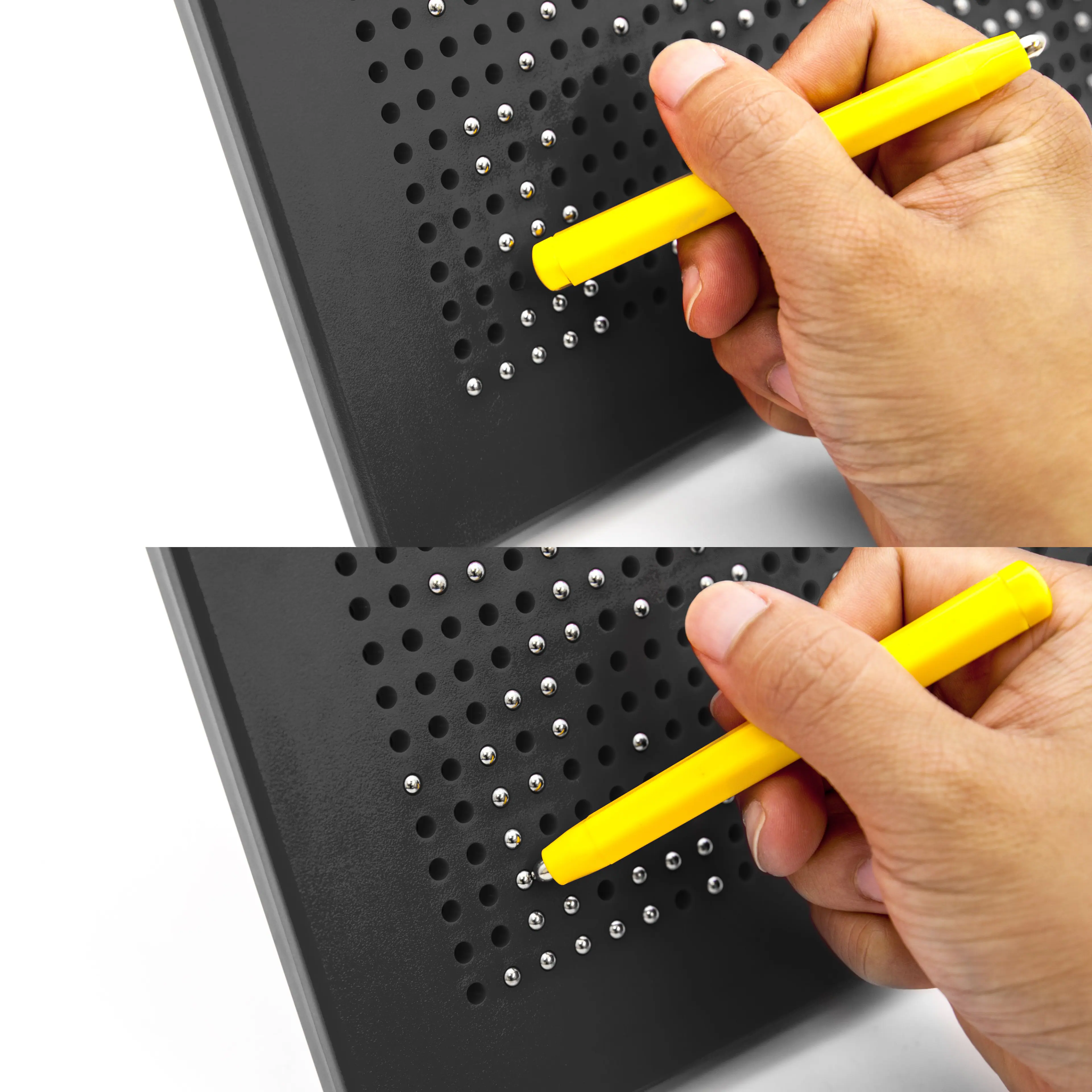 Alt View 5. PicassoTiles - PICASSO-TILES Magnetic Drawing Board, 12x10 Erasable Writing Pad Playboard STEM Educational Toy, Large Black - Multicolor.