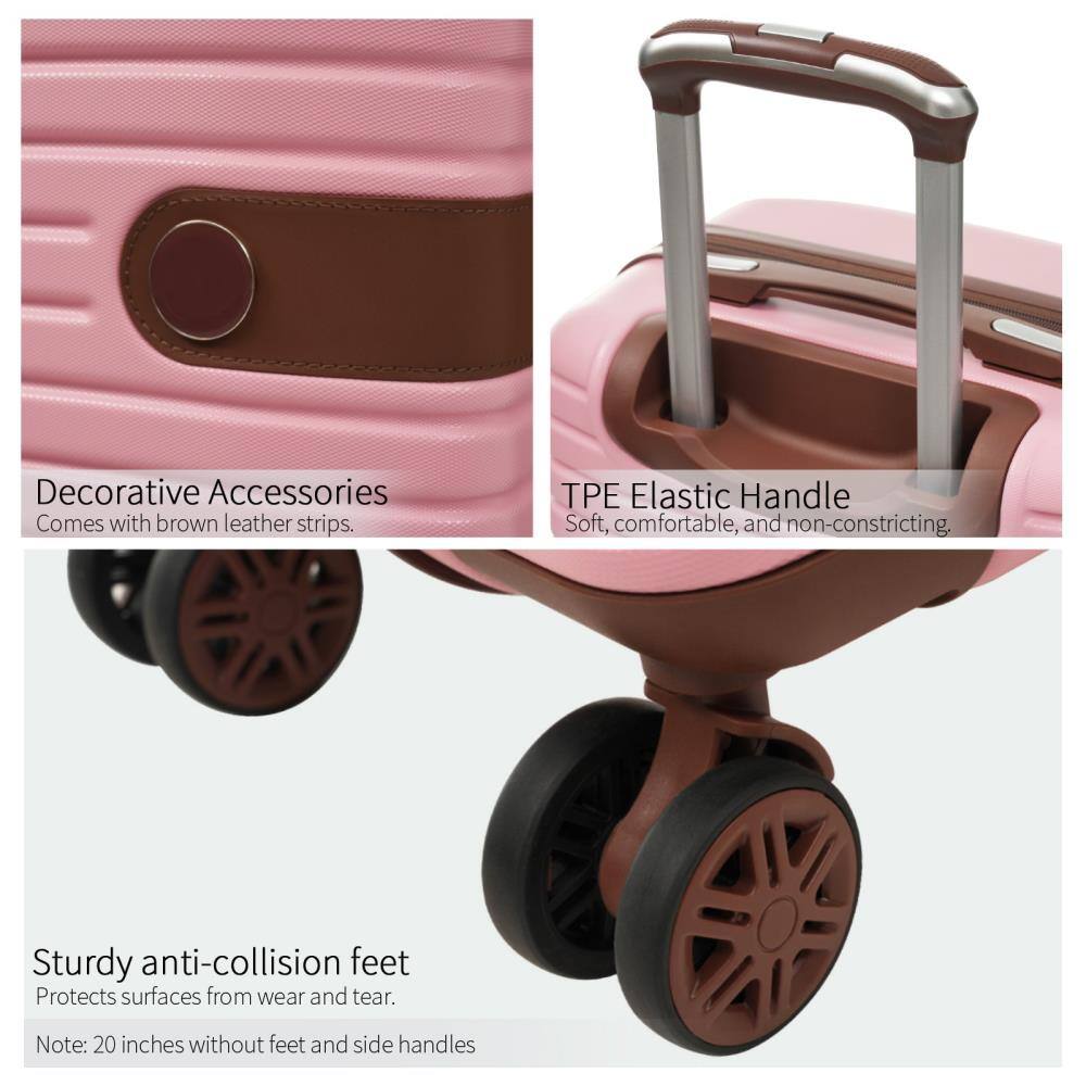 Decorative Accessories  
Comes with brown leather strips.

TPE Elastic Handle  
Soft, comfortable, and non-constricting.

Sturdy anti-collision feet  
Protects surfaces from wear and tear.

Note: 20 inches without feet and side handles