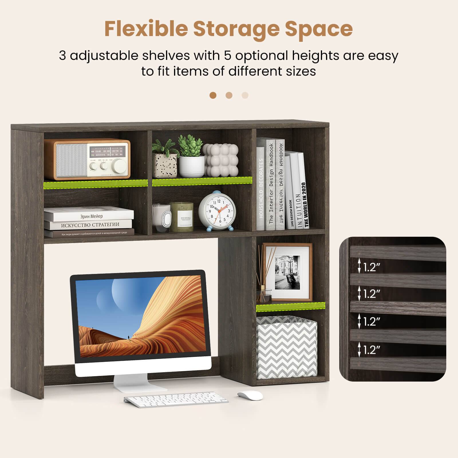 Flexible Storage Space  
3 adjustable shelves with 5 optional heights are easy to fit items of different sizes