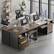 Alt View 1. Bestier - 55 inch Executive Office Desk with Drawers, Keyboard Tray & File Cabinet for Home Office - Rustic Brown.