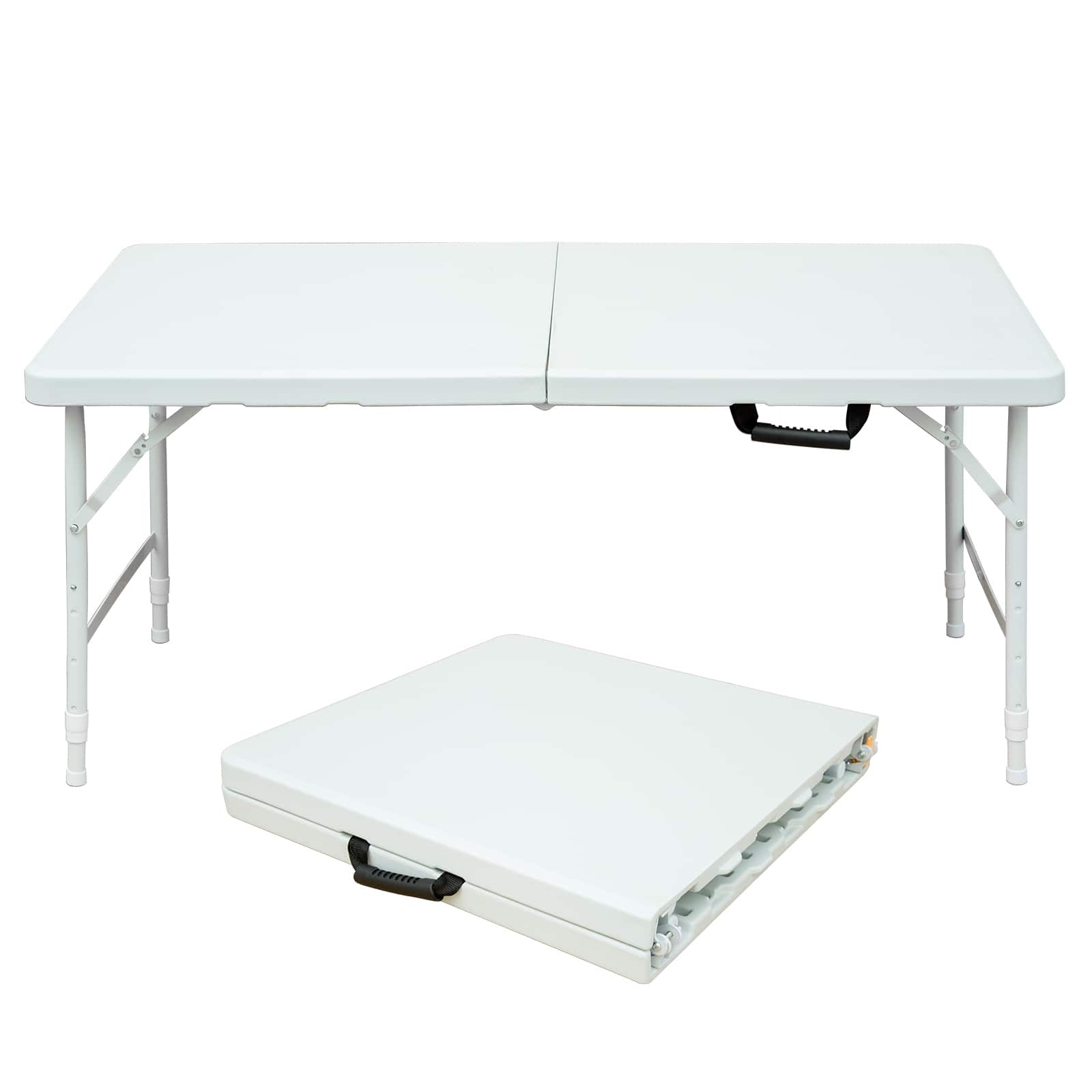 APRILSOUL - 4ft Portable Folding Table Indoor Outdoor 135kg Max Weight Camping - White