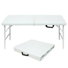 Anysun - 4ft Portable Folding Table Indoor&Outdoor Maximum Weight 135KG Foldable Table for Camping - White