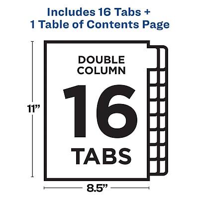 Includes 16 Tabs + 1 Table of Contents Page

DOUBLE COLUMN

16 TABS

11" x 8.5"