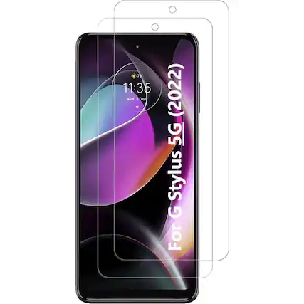 Angle. SaharaCase - ZeroDamage Ultra Strong+ Tempered Glass Screen Protector for Motorola Moto G Stylus 5G (2-Pack) - Clear.