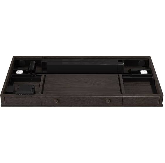 Left. FlexiSpot - Classic Style Electric Height Adjustable Standing Desk, Sit-Stand Home Office Computer Desk - Brown.