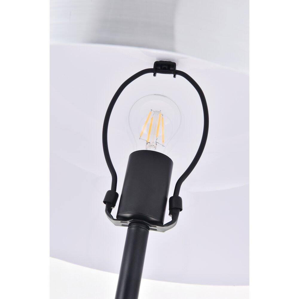 Back. Living District - Exemplar 1 Light Brushed Nickel Floor Lamp - Brushed Nickel And Black And White.