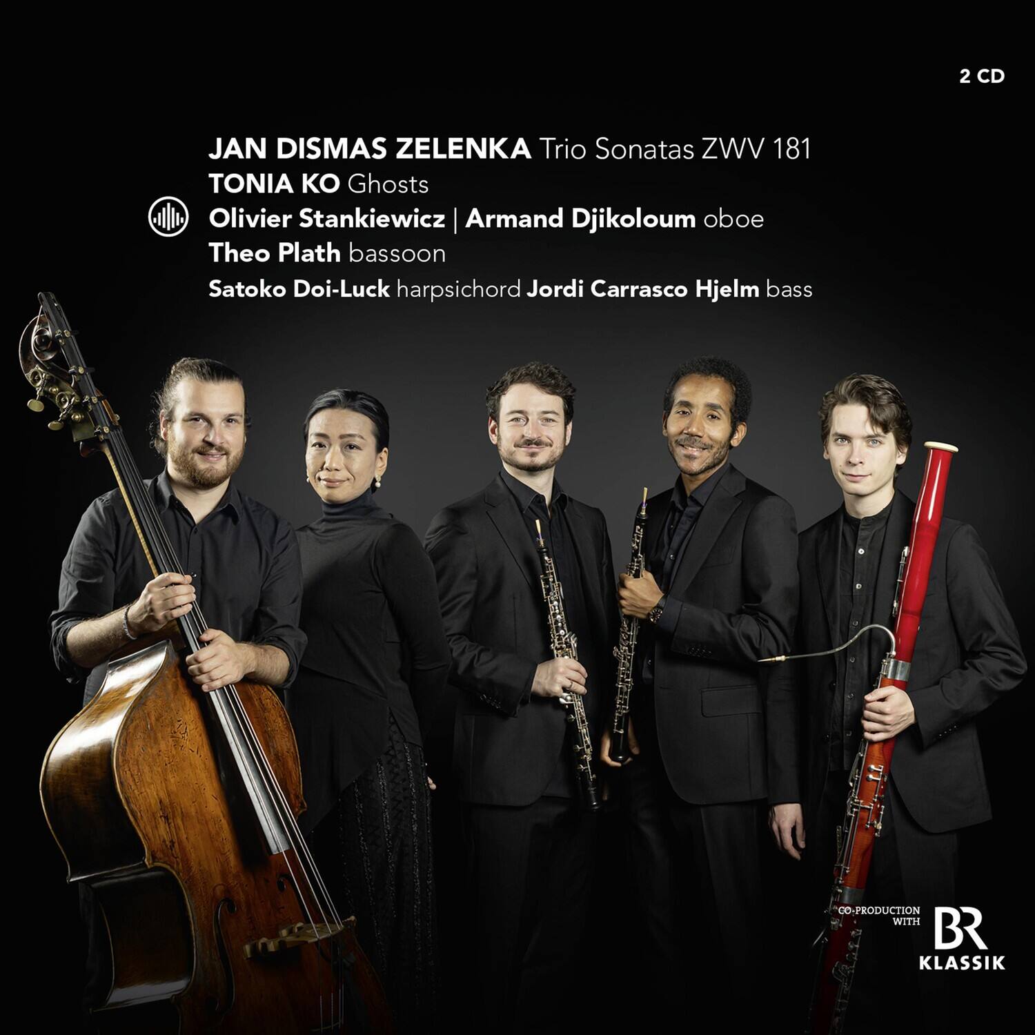 JAN DISMAS ZELENKA  
TONIA KO Ghosts  
Trio Sonatas ZWV 181  

Olivier Stankiewicz | Armand Djikoloum oboe  
Theo Plath bassoon  
Satoko Doi-Luck harpsichord  
Jordi Carrasco Hjelm bass  

2 CD  

CO-PRODUCTION WITH  
BR KLASSIK
