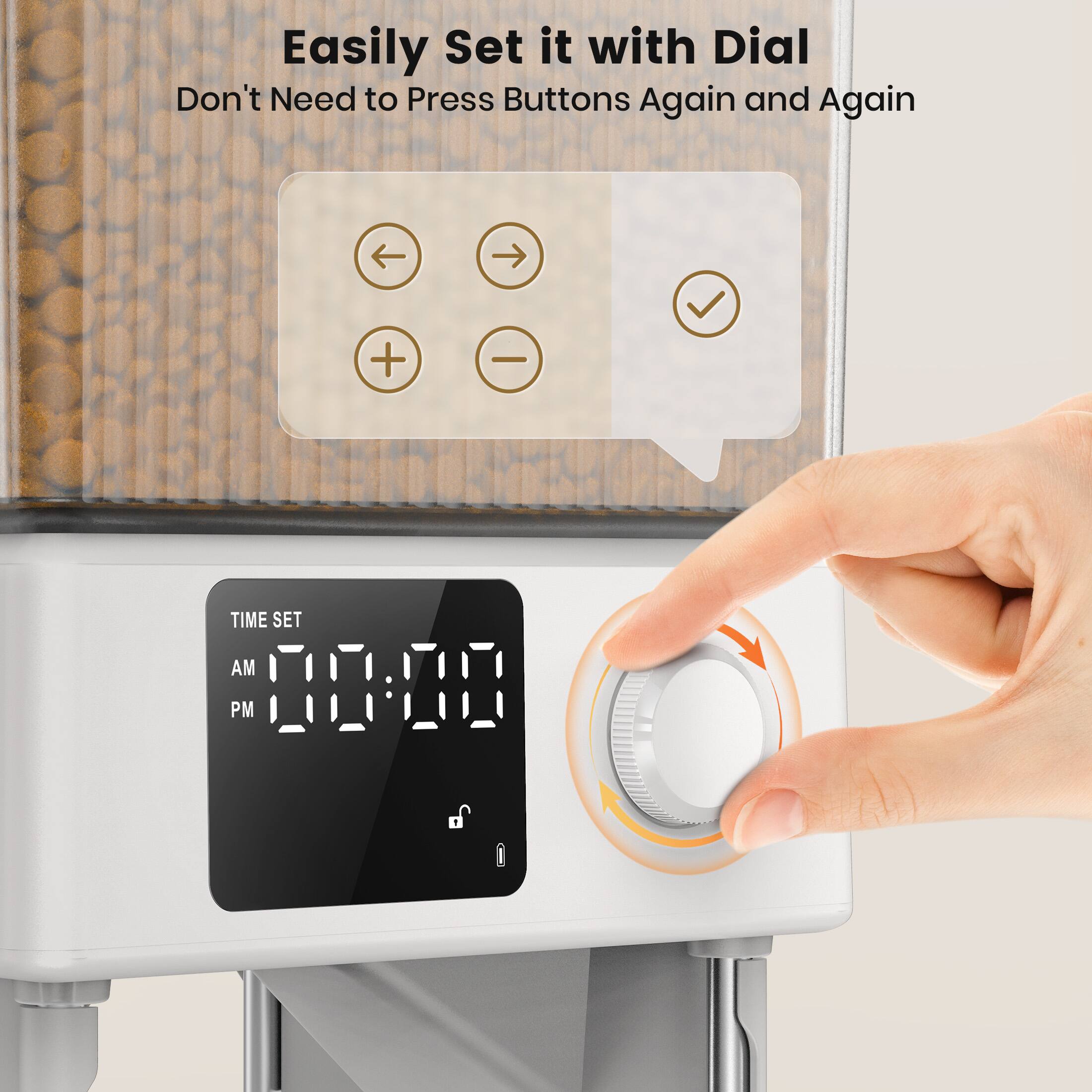 Easily Set it with Dial  
Don't Need to Press Buttons Again and Again  

TIME SET  
AM 10:00  
PM 10:00