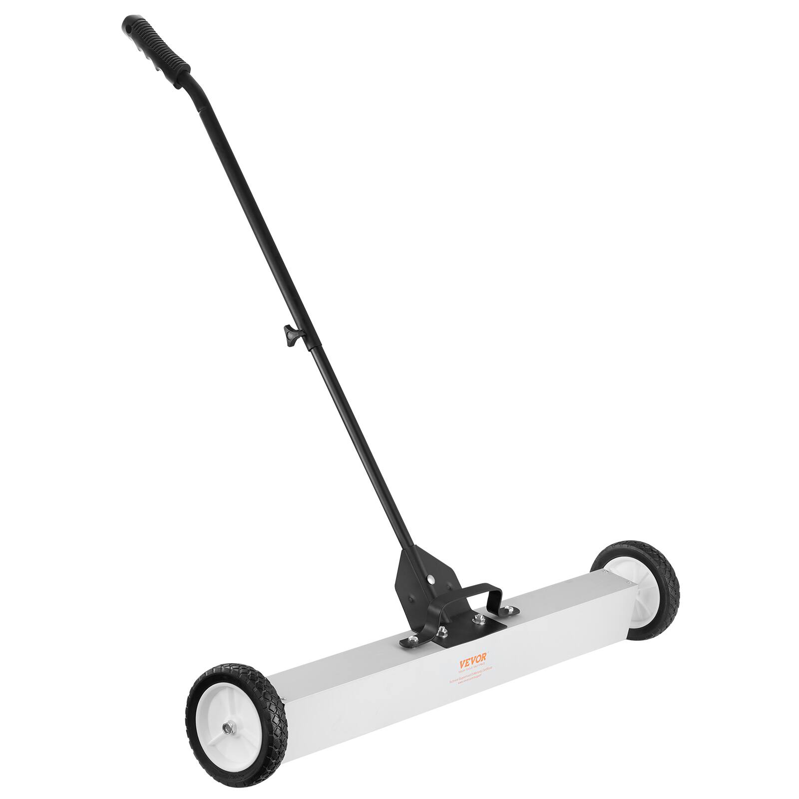 Alt View 5. VEVOR - 55Lbs Rolling Magnetic Sweeper with Wheels,Push-Type Magnetic Pick Up Sweeper, 36-inch Large Magnet Pickup Lawn Sweeper - Black;White.