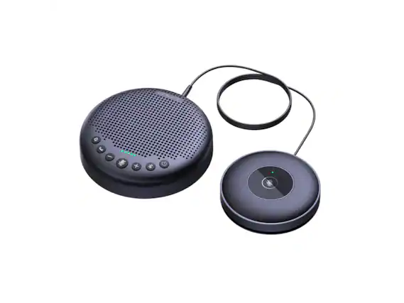 Front. EMEET - EMEET Luna Plus Meeting Kit - 8+1 Mic, VoiceIA Noise Cancel, Daisy-Chain 25, 10H Battery - Black.