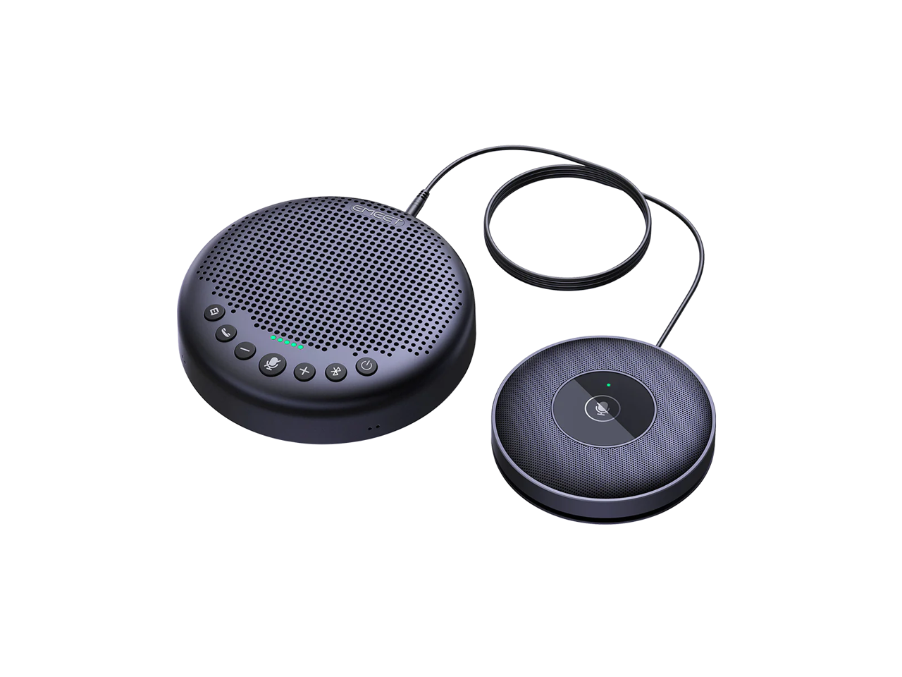 Front. EMEET - EMEET Luna Plus Meeting Kit - 8+1 Mic, VoiceIA Noise Cancel, Daisy-Chain 25, 10H Battery - Black.