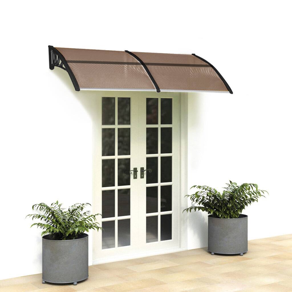 Alt View 2. Winado - 40"x 80" Window Awning Canopy, Polycarbonate Front Door Patio Cover for UV, Rain, Snow & Sunlight Protection.