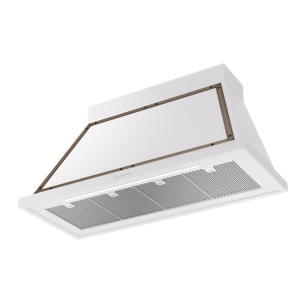 Alt View 1. ILVE - ILVE Nostalgie II Series 48 in. Noblesse Wall Mount Range Hood with 850 CFM (Burnished Trim) - White.